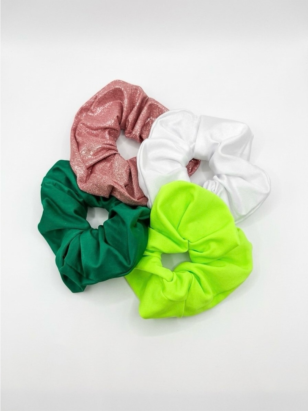 Handmade XL Jumbo Nylon Spandex Scrunchies Set of 4 - Premium Quality Stretch